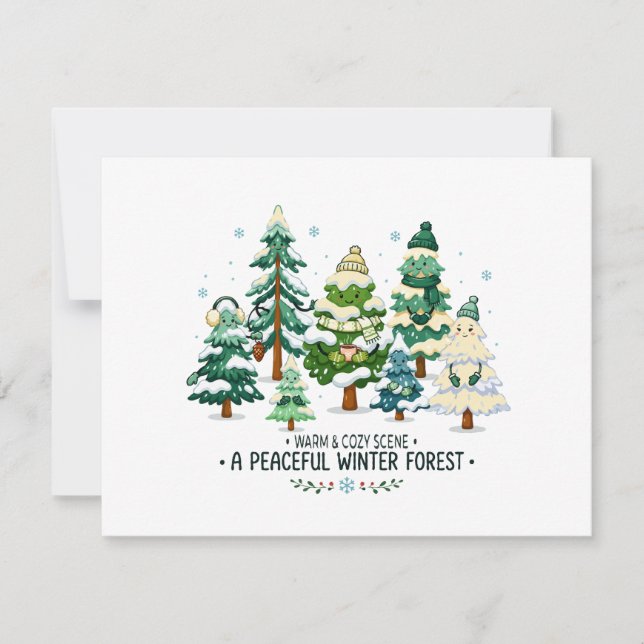 Cosy Winter Forest Trees Card (Front)