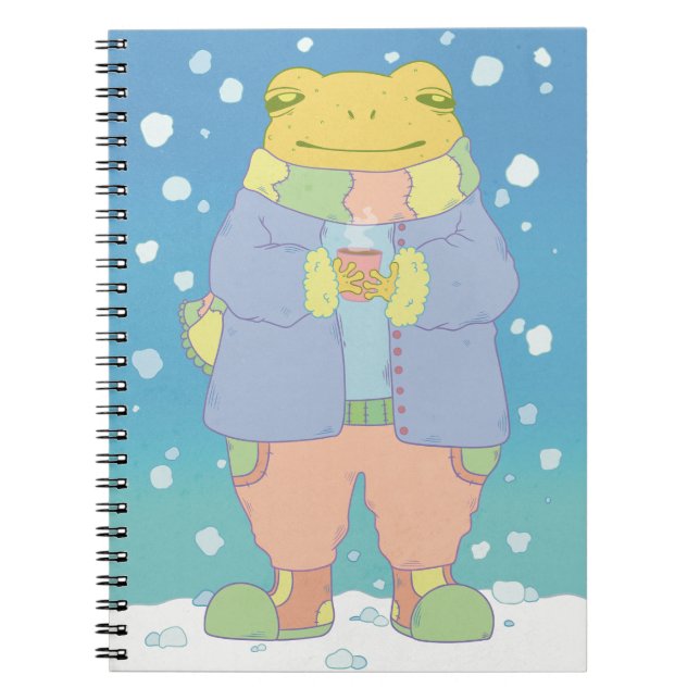 Cosy Winter Frog Notebook (Front)