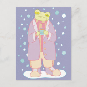 Cosy Winter Frog Postcard