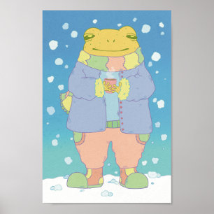 Cosy Winter Frog Poster