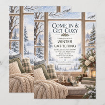 Cosy Winter Gathering Snowy Cabin Party