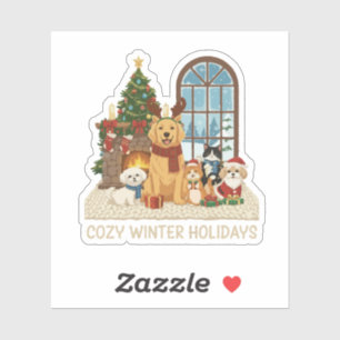 Cosy Winter Holidays Cute Christmas Pets by the