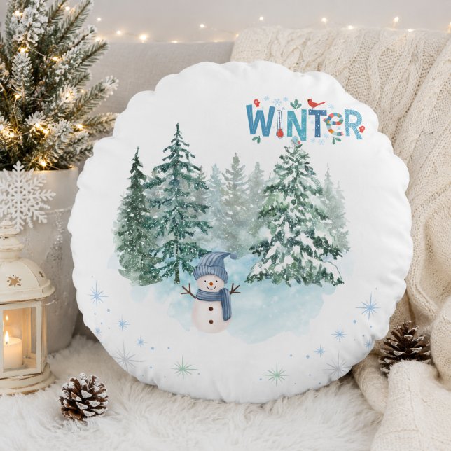 Cosy Winter Home Décor  Round Cushion (Creator Uploaded)