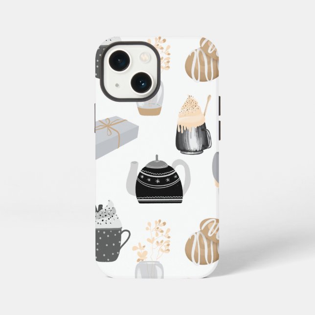 Cosy Winter Home Pattern iPhone Case (Back)