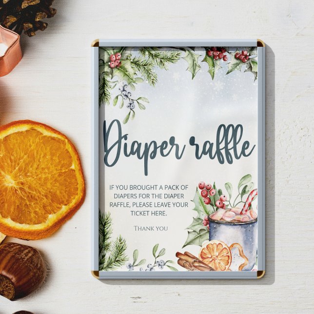 Cosy Winter Hot Cocoa Snowly diaper raffle Poster (Creator Uploaded)