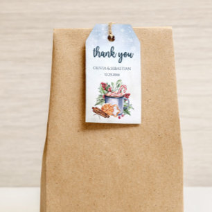 Cosy Winter Hot Cocoa Snowly Wedding Gift Tags