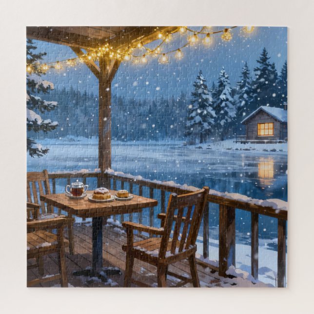 Cosy Winter Lake Jigsaw Puzzle (Vertical)