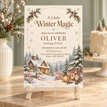 Cosy Winter Magic Kids Birthday Snowy Cottage