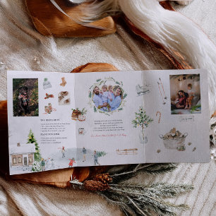 Cosy Winter Moments   Christmas Family Photos Tri-Fold Invitation