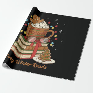 Cosy Winter Reads Christmas Book Lover Gingerbread Wrapping Paper