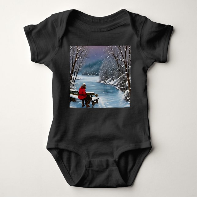 "Cosy Winter Reflections" Baby Bodysuit (Front)