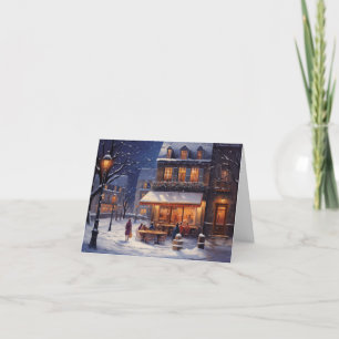 Cosy Winter Scenes and Warm Sips Holiday Card