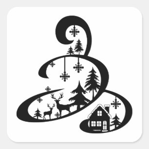 Cosy Winter Season Square Sticker