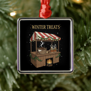 Cosy Winter Treats Christmas Market Stall  Metal Tree Decoration