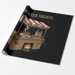 Cosy Winter Treats Christmas Market Stall  Wrapping Paper