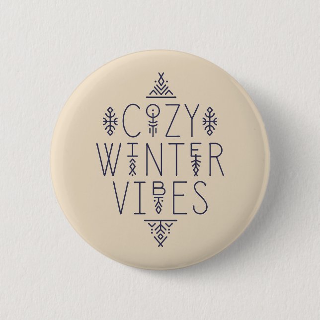 Cosy Winter Vibes Design 6 Cm Round Badge (Front)
