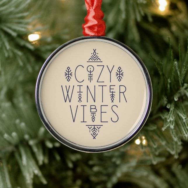 Cosy Winter Vibes Design Metal Tree Decoration (Tree)