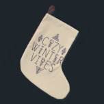 Cosy Winter Vibes Design Small Christmas Stocking<br><div class="desc">Embrace the comfort of the season with this Cosy Winter Vibes design featuring elegant typography and delicate snowflake accents. Ideal for creating seasonal decor or gifts that bring warmth and style to any space during the chilly months.</div>