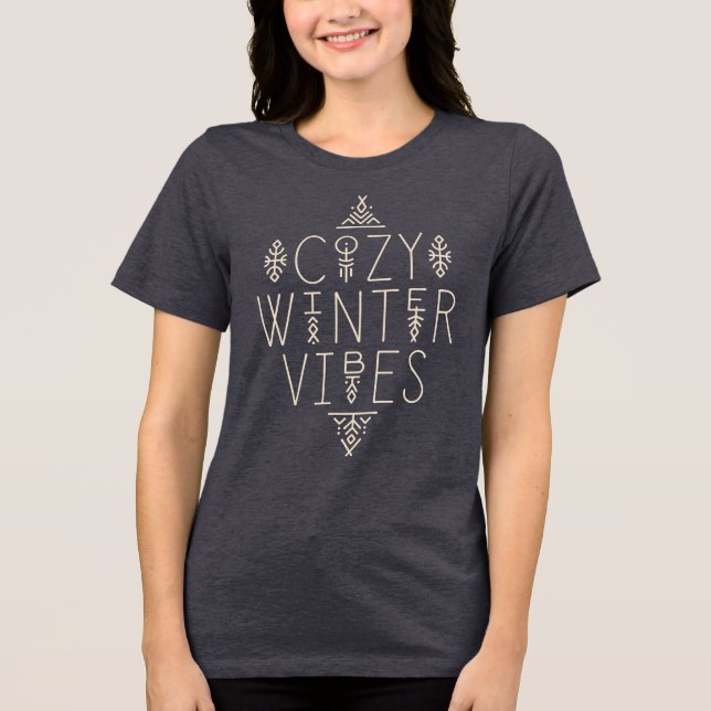 Cosy Winter Vibes Design Tri-Blend Shirt (Front)
