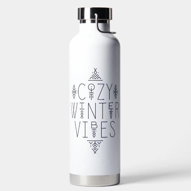 Cosy Winter Vibes Design Water Bottle (Left)