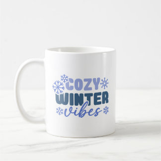 Cosy Winter Vibes - Snowflake Typography Coffee Mug
