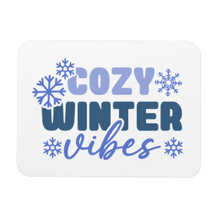 Cosy Winter Vibes - Snowflake Typography Magnet