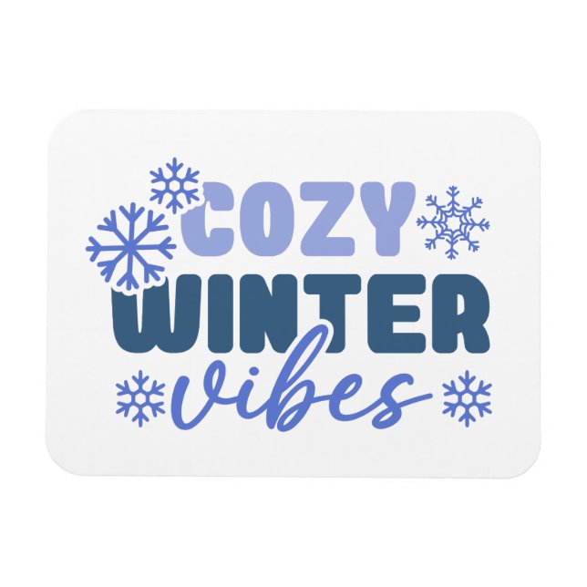 Cosy Winter Vibes - Snowflake Typography Magnet (Horizontal)