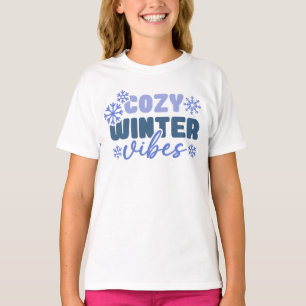 Cosy Winter Vibes - Snowflake Typography T-Shirt