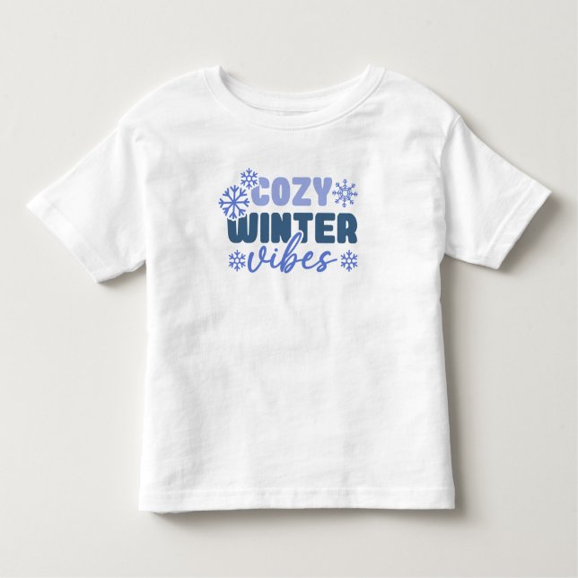 Cosy Winter Vibes - Snowflake Typography Toddler T-Shirt (Front)