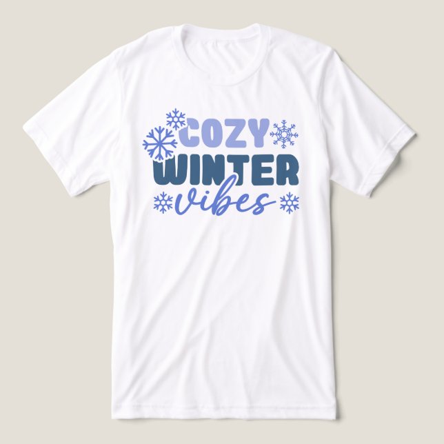 Cosy Winter Vibes - Snowflake Typography Tri-Blend Shirt (Design Front)