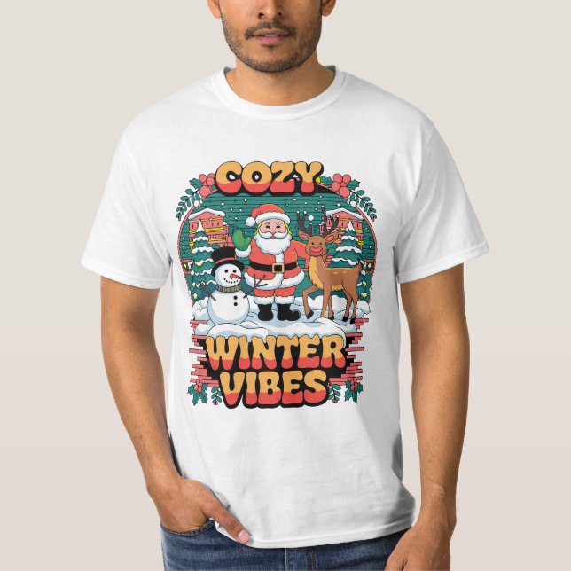 Cosy Winter Vibes Unisex T-Shirt, Holiday Shirt, C T-Shirt (Front)