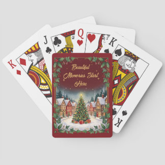 Cosy Winter Village Christmas Poker Cards