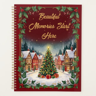 Cosy Winter Village Christmas Spiral Notebook Planner