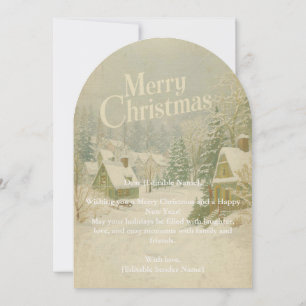 Cosy Winter Village Merry Christmas Card - 5x7