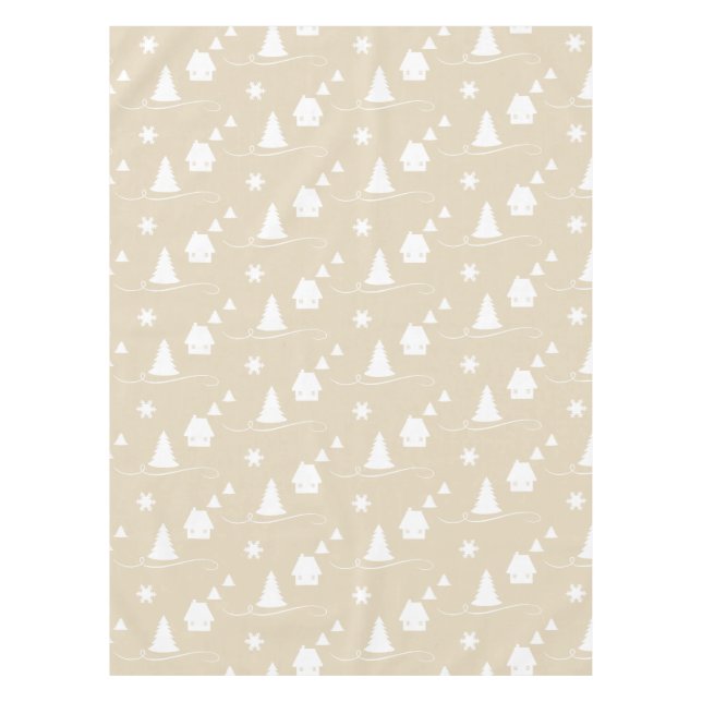 Cosy Winter Wonderland Pattern Holiday Tablecloth (Front)