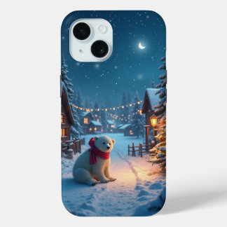 Cosy Winter Wonderland with Polar Bear iPhone 15 Case