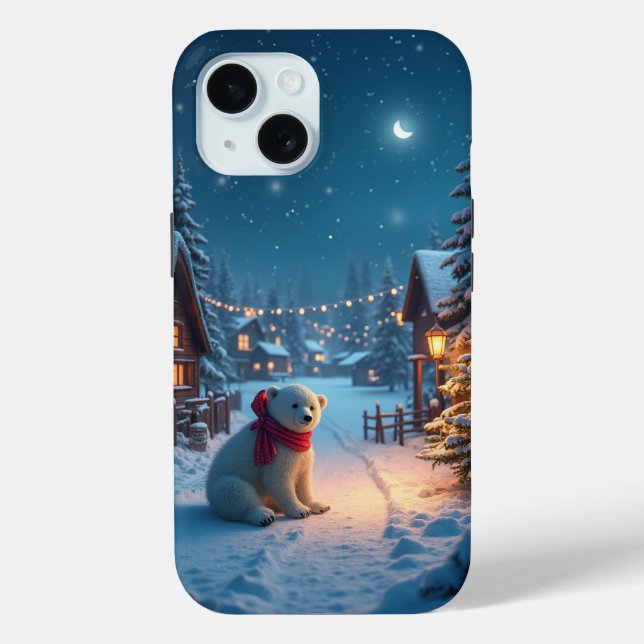 Cosy Winter Wonderland with Polar Bear Case-Mate iPhone Case (Back)