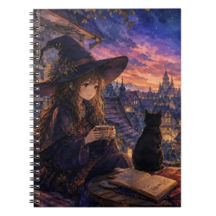 Cosy Witch Evening Spiral Notebook