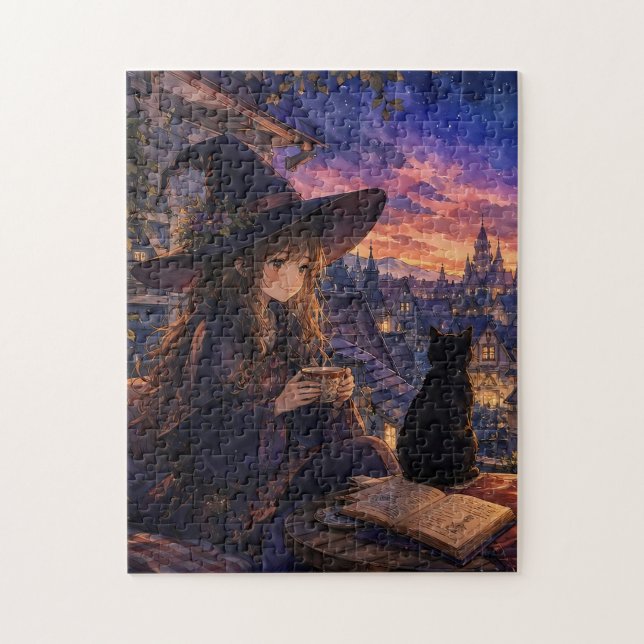Cosy Witch Sunset Puzzle (Vertical)