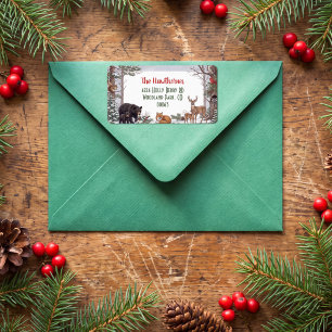Cosy Woodland Animal Christmas Label