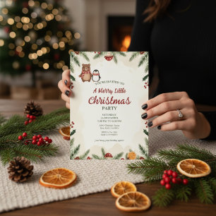 Cosy Woodland Christmas Party Invitation