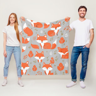 Cosy Woodland Friends Fox8 Fleece Blanket