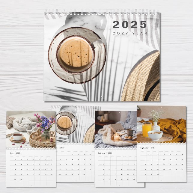 Cosy Year Photo Collage Modern 2025 Calendar (Creator Uploaded)