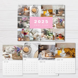 Cosy Year Photo Collage Modern 2025 Calendar