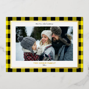 Cosy Yellow Black Plaid Border 3 Photos Christmas