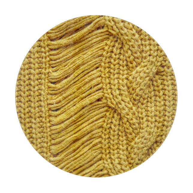Cosy Yellow Sweater: Textured Background Cutting Board (Front)