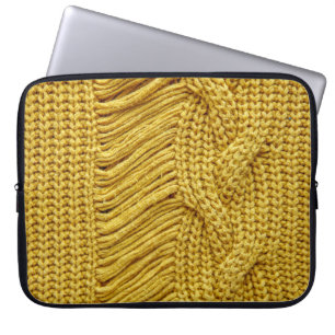Cosy Yellow Sweater: Textured Background Laptop Sleeve