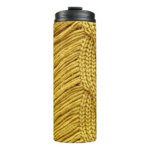 Cosy Yellow Sweater: Textured Background Thermal Tumbler