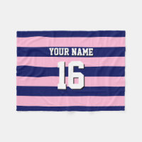 Cot Candy Pink Navy Blue Team Jersey Preppy Stripe