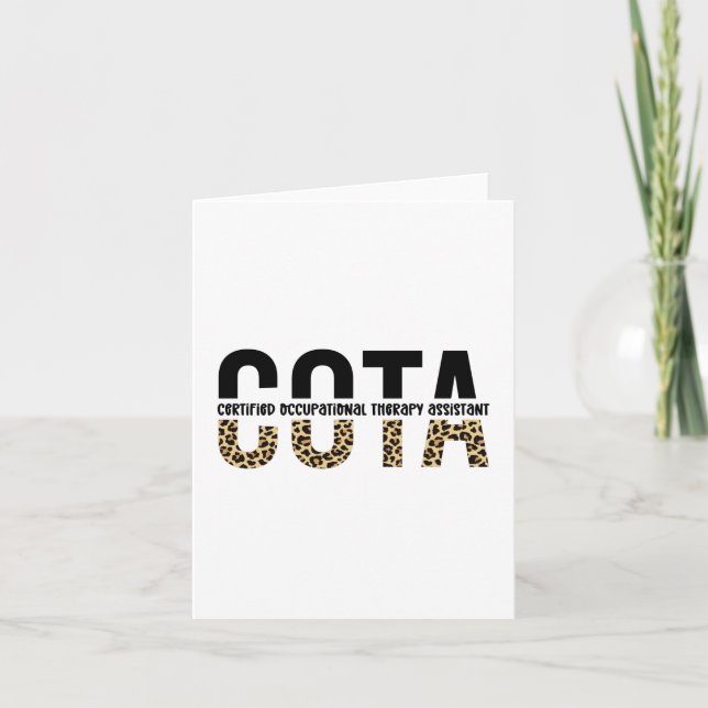 COTA Certified Occupational Therapy Assistant Card (Front)
